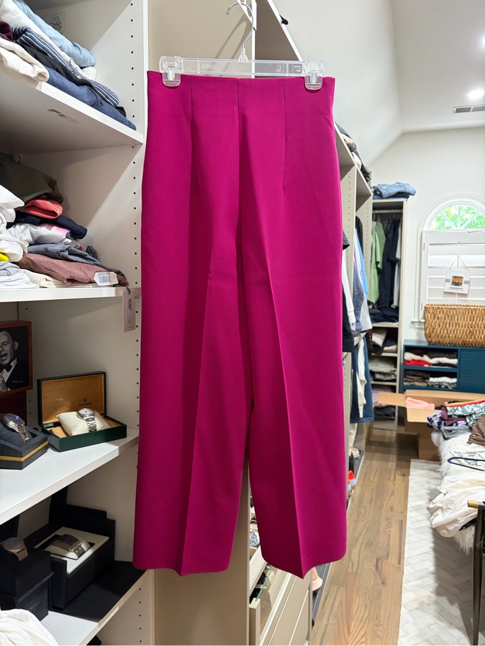 Zara Fuchsia High-Waist Wide-Leg Trousers - Picture 2 of 5